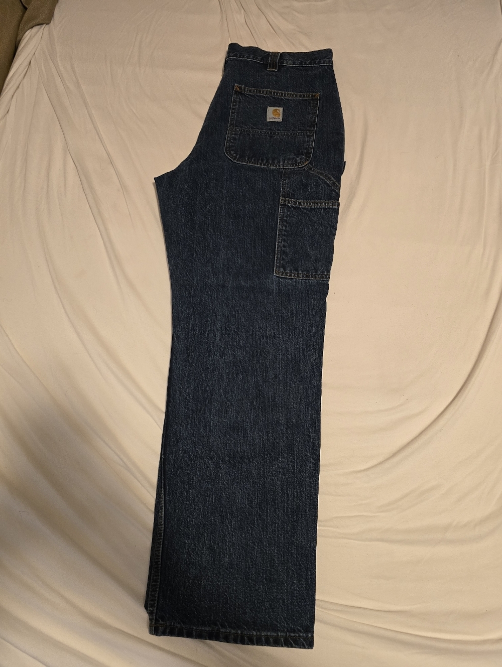 Carhartt Men's Dark Blue Denim Work Jeans
